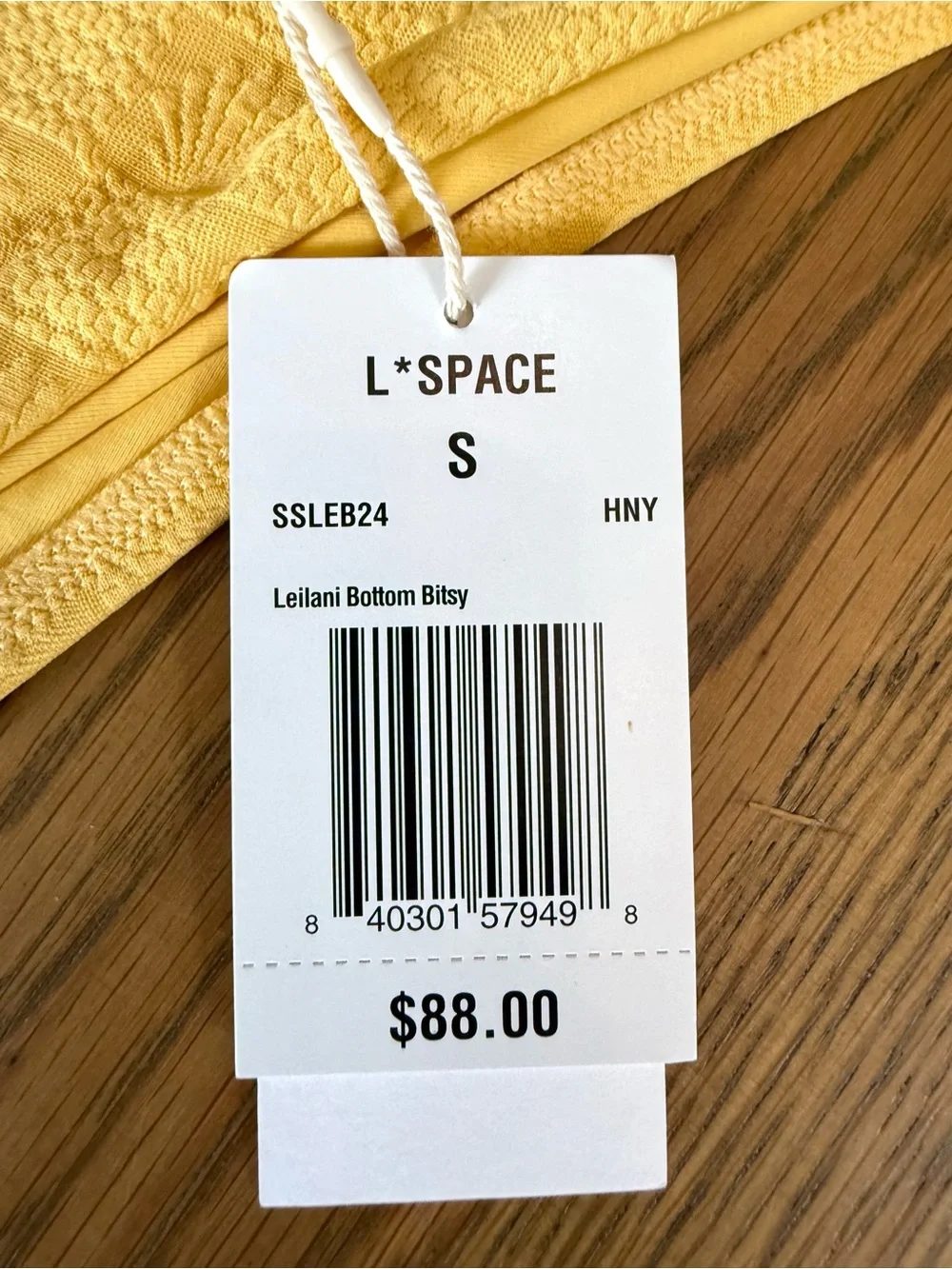 L*Space Leilani Bikini Bottom Yellow Textured Shell Sizes S and L NWT